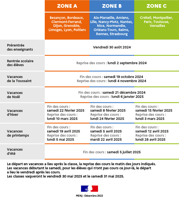 Calendrier scolaire